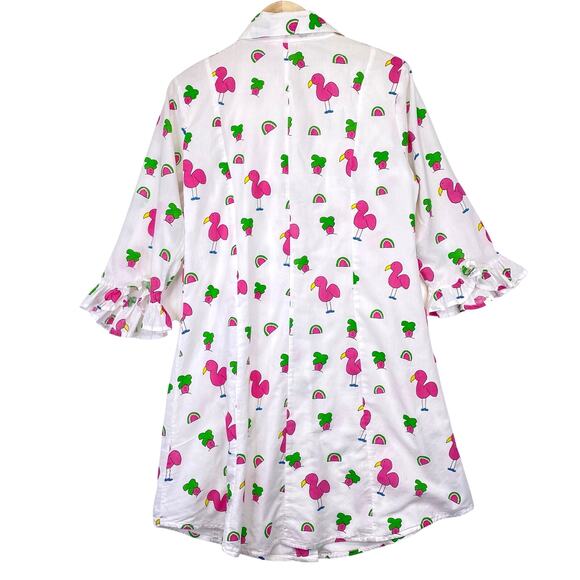 Mary Marshmallow White and Pink Notched Collar Mini Dress - Picture 5 of 9